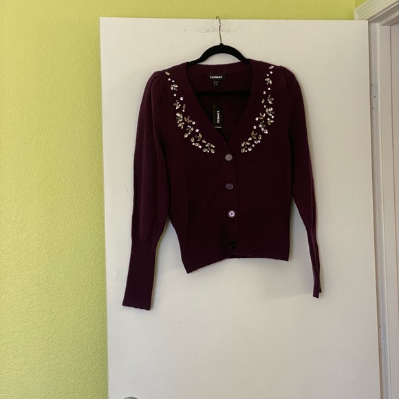 Express embellished faux button up cardigan size M - Picture 14 of 16